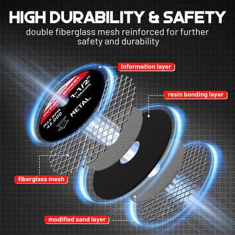 Ultra-thin EZARC wheel enables precise cuts on steel and aluminum.