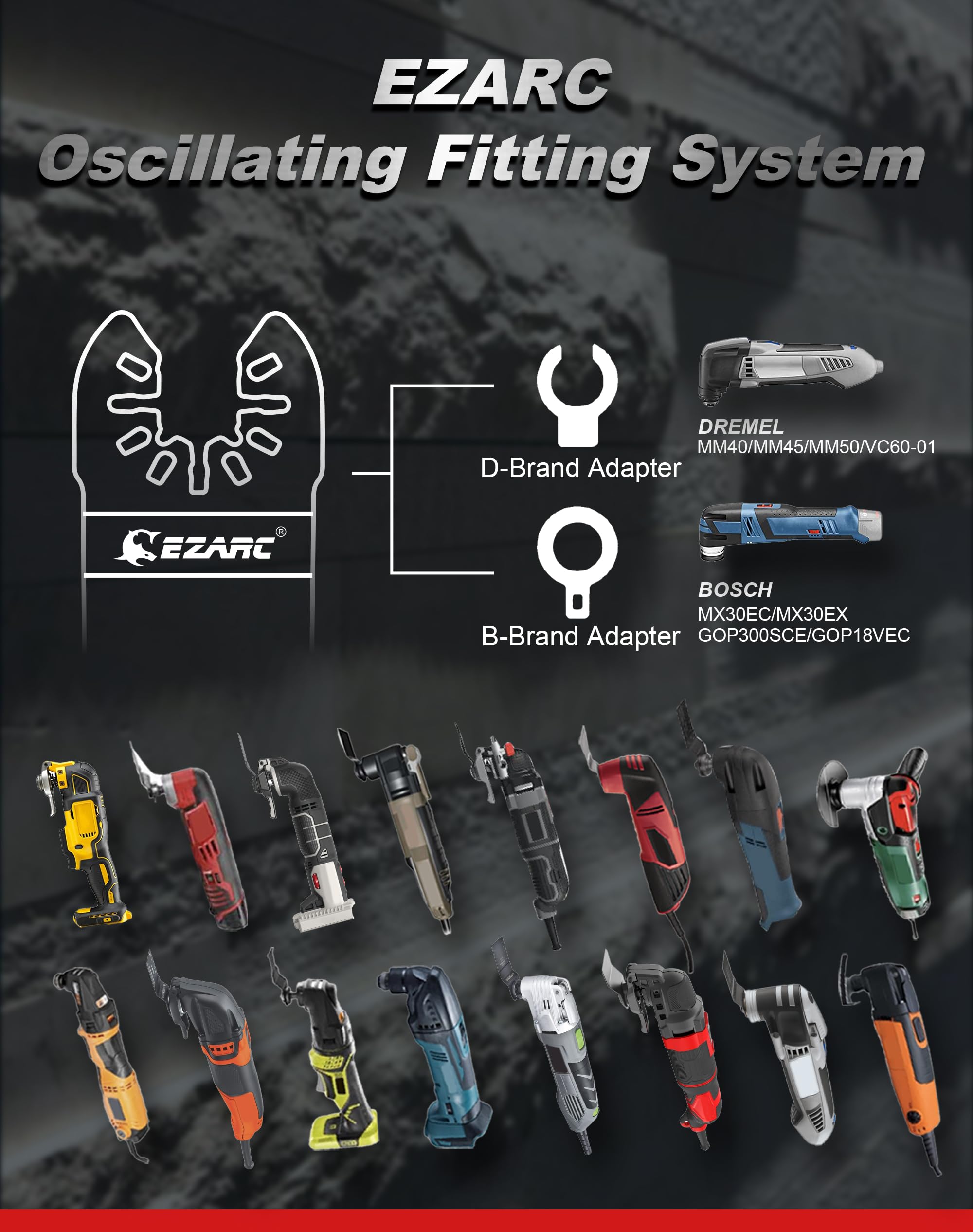 EZARC diamond oscillating blade aids trimming and correct work on floors.