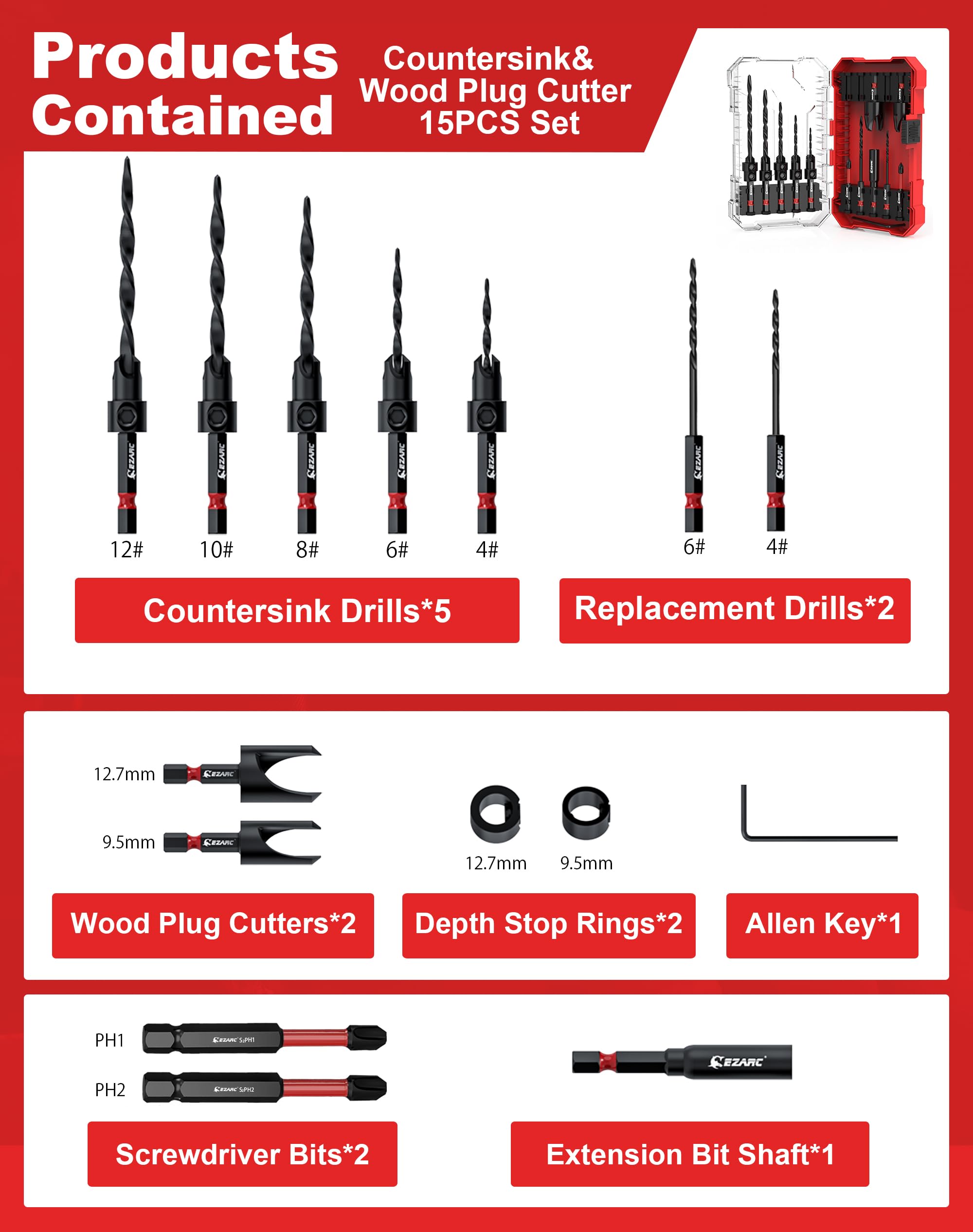 EZARC extension bit shaft for reaching recessed areas in projects.