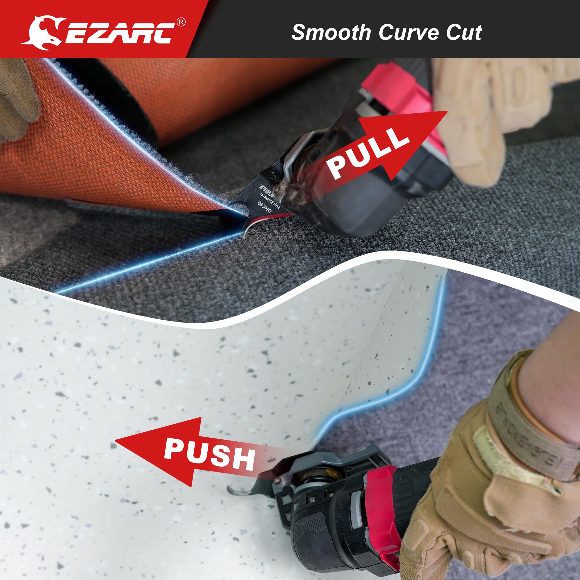 EZARC heat-treated alloy steel blades deliver longer life for repeated cuts.