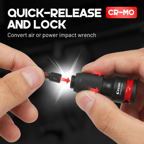 EZARC impact couplers with quick-release speed up tool changes.
