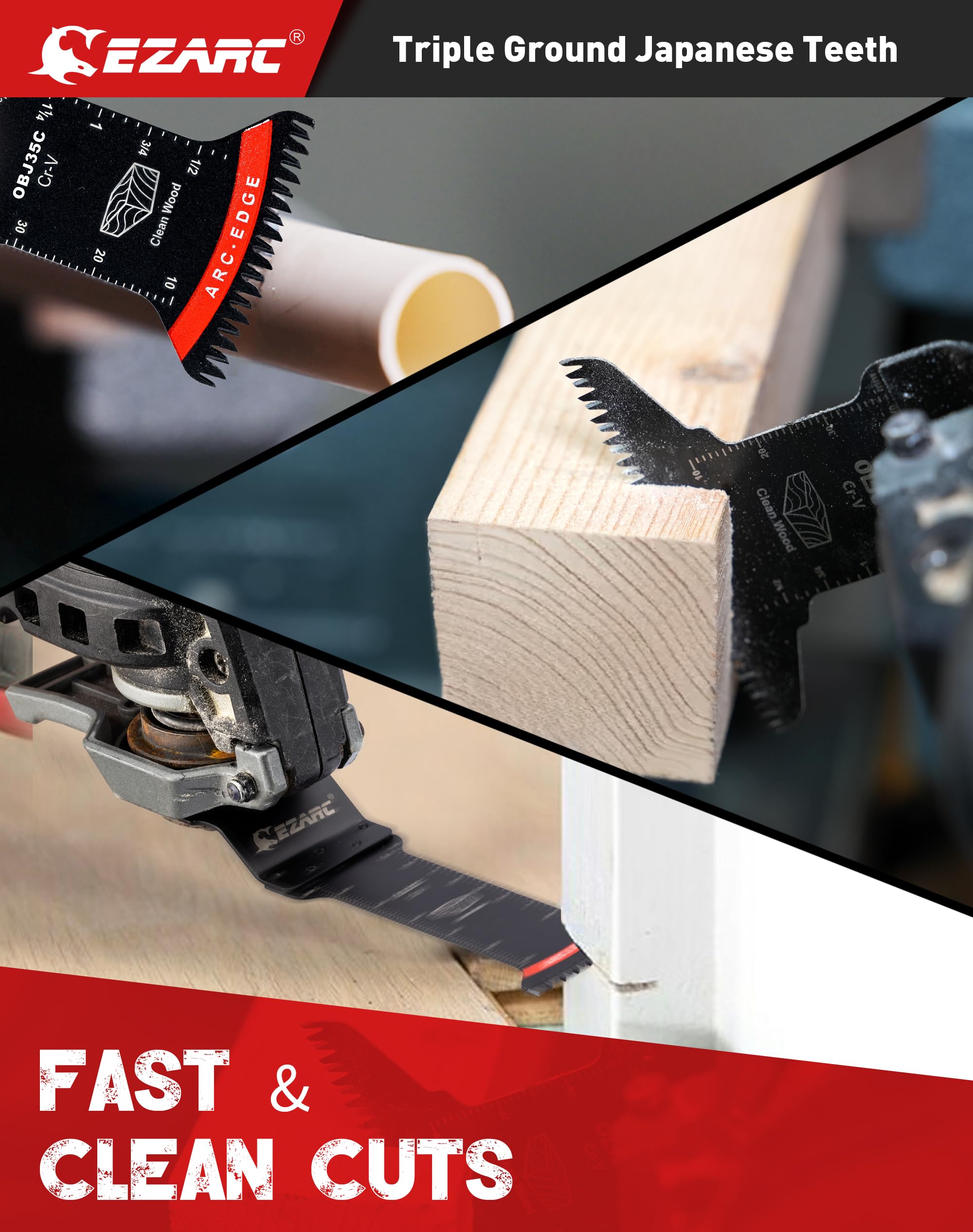EZARC wide Japanese tooth wood blade for larger cuts