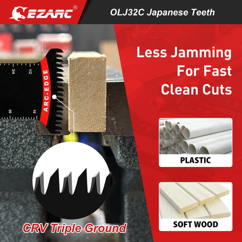 EZARC blades for soft wood and plastic provide precise material work.