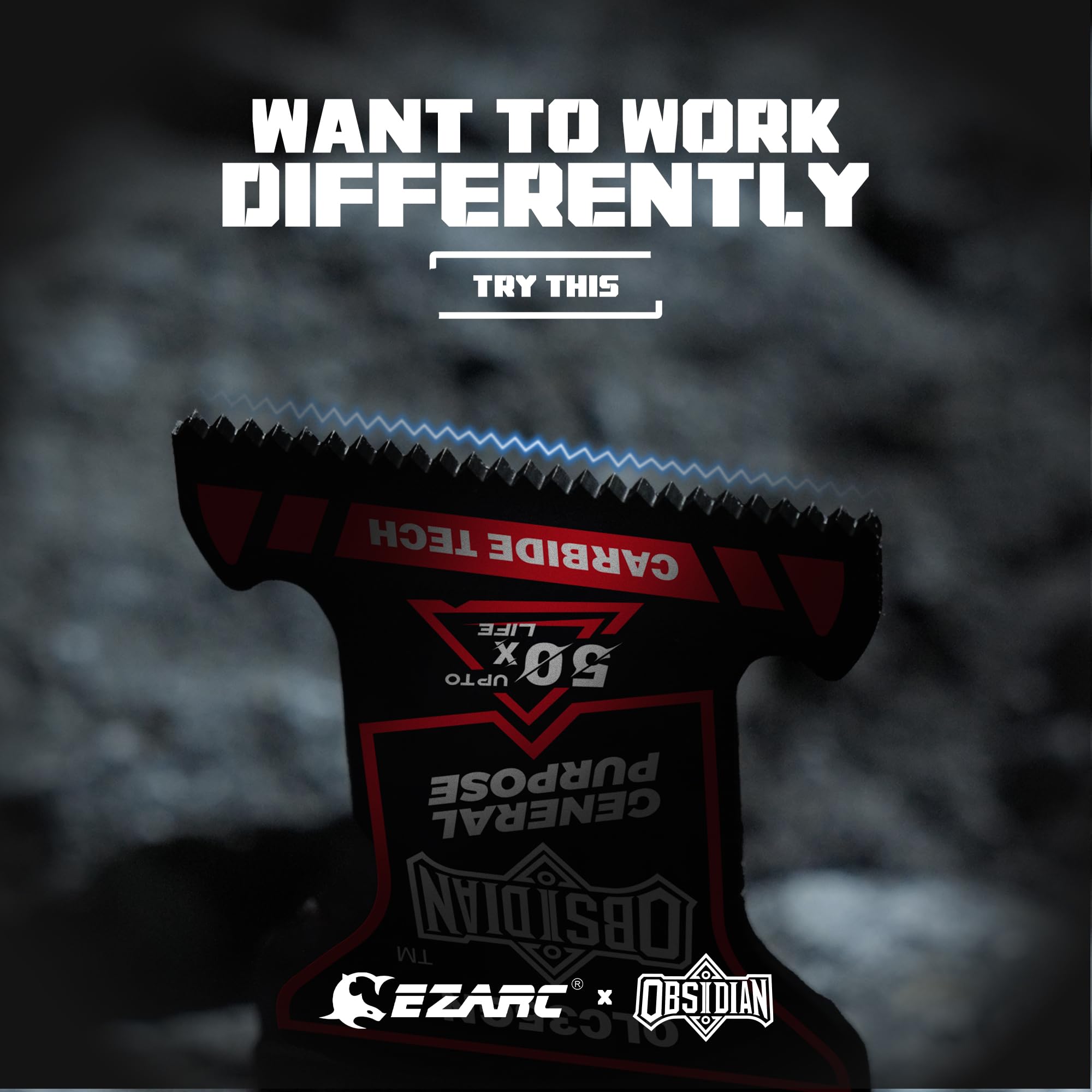 EZARC Obsidian TiCN coating close-up highlighting durability for fast cuts