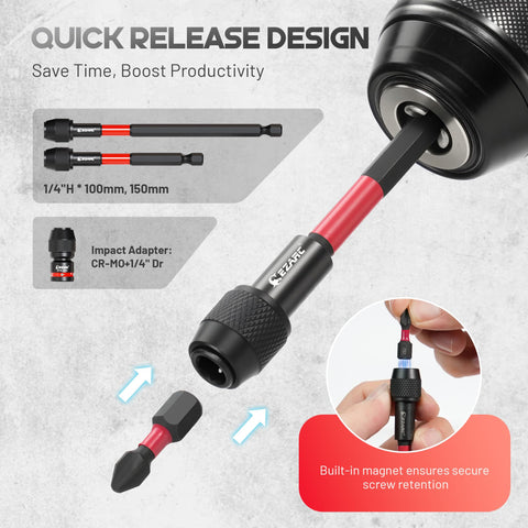 EZARC quick-release extension 100mm enables tool-free swaps in tight spaces