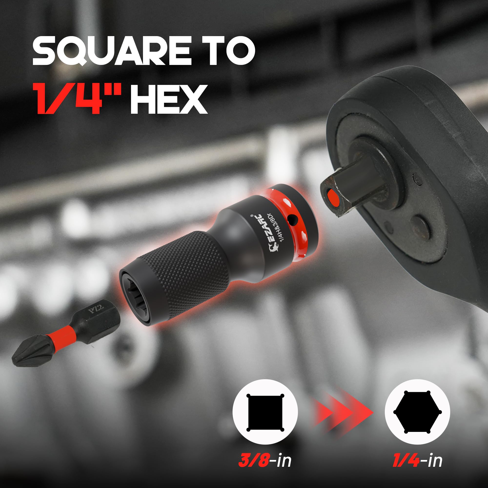 EZARC square drive sockets ensure secure fits during high-torque tasks.