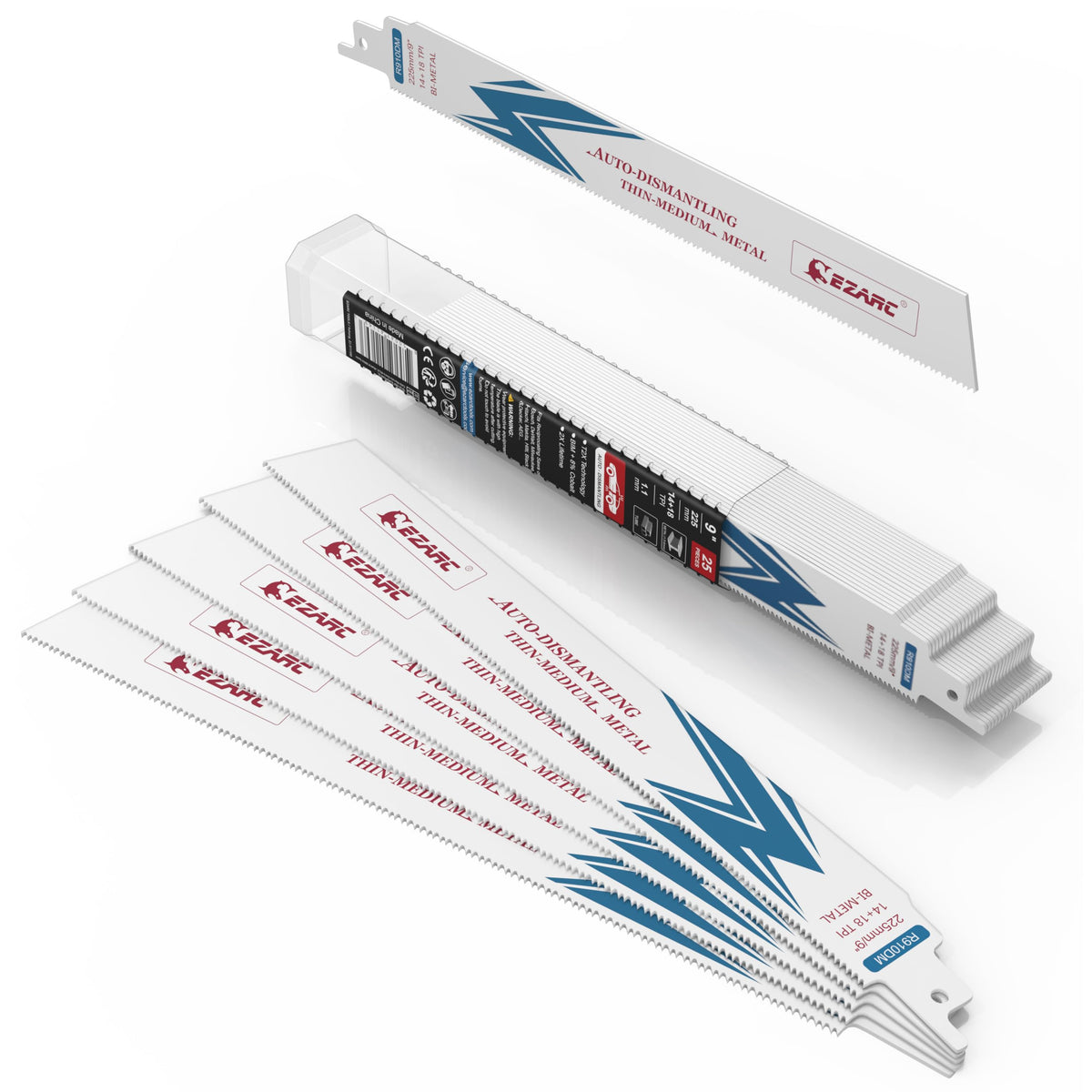 EZARC steel demolition blades pack shot showing durability for metal cutting tasks