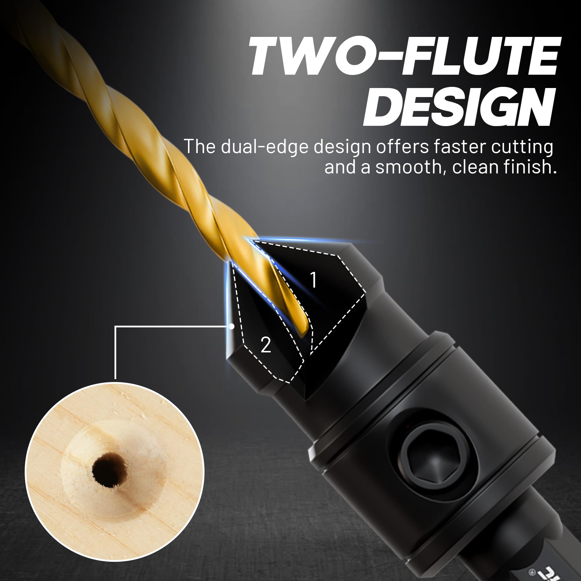 EZARC titanium-coated HSS delivers durability for hardwood and softwood tasks.