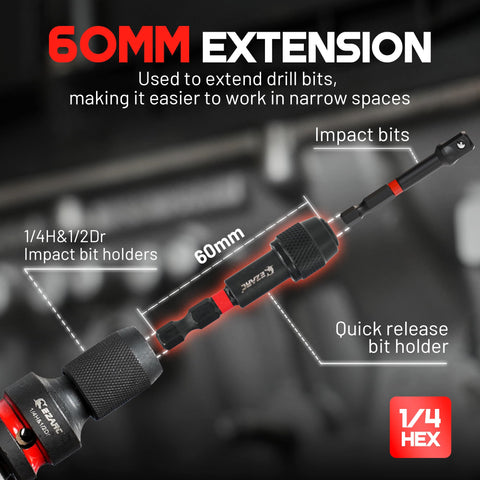 EZARC universal compatibility with impact wrenches, ratchets, and drills