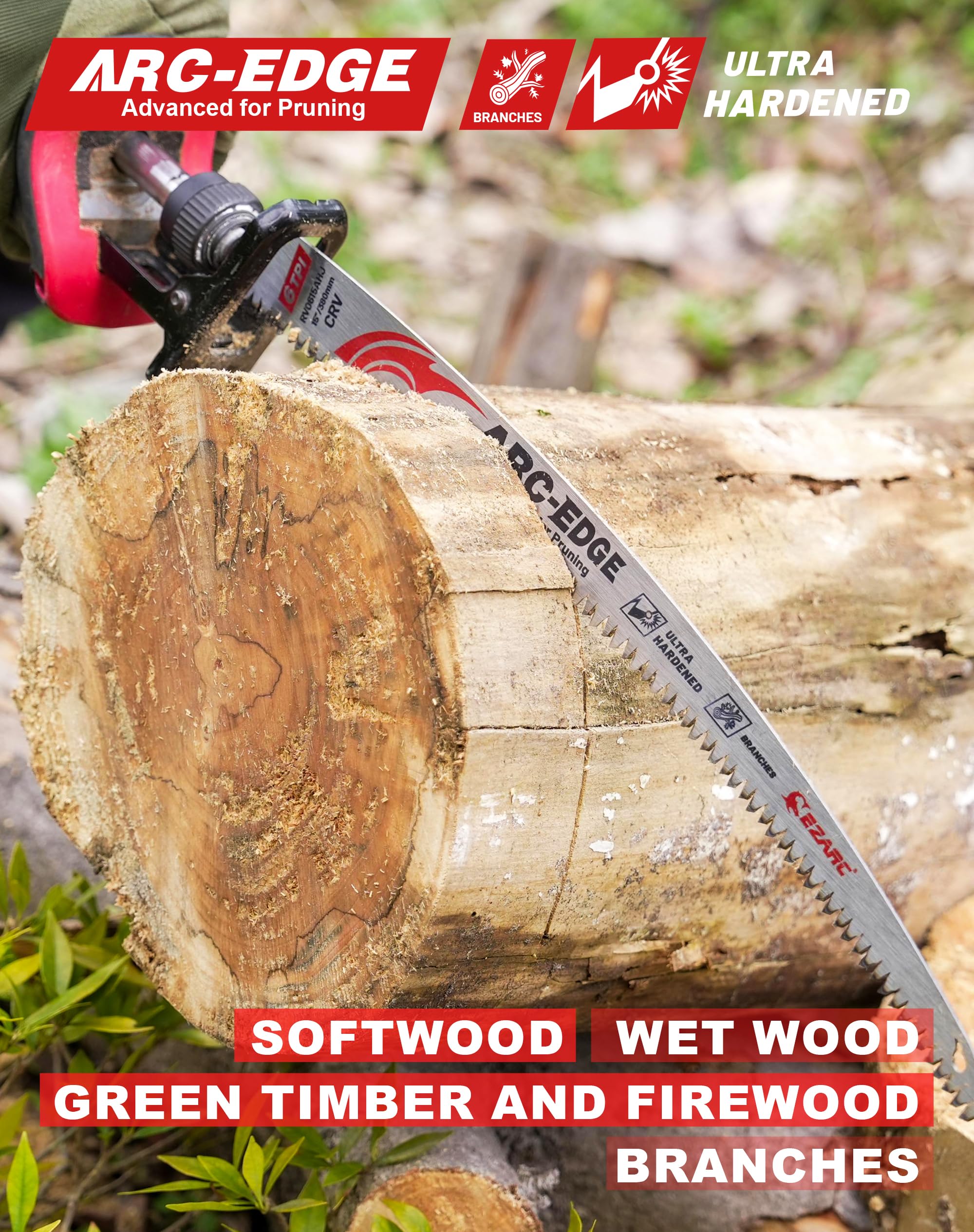 EZARC universal shank compatibility with major saw brands including DeWalt and Makita.