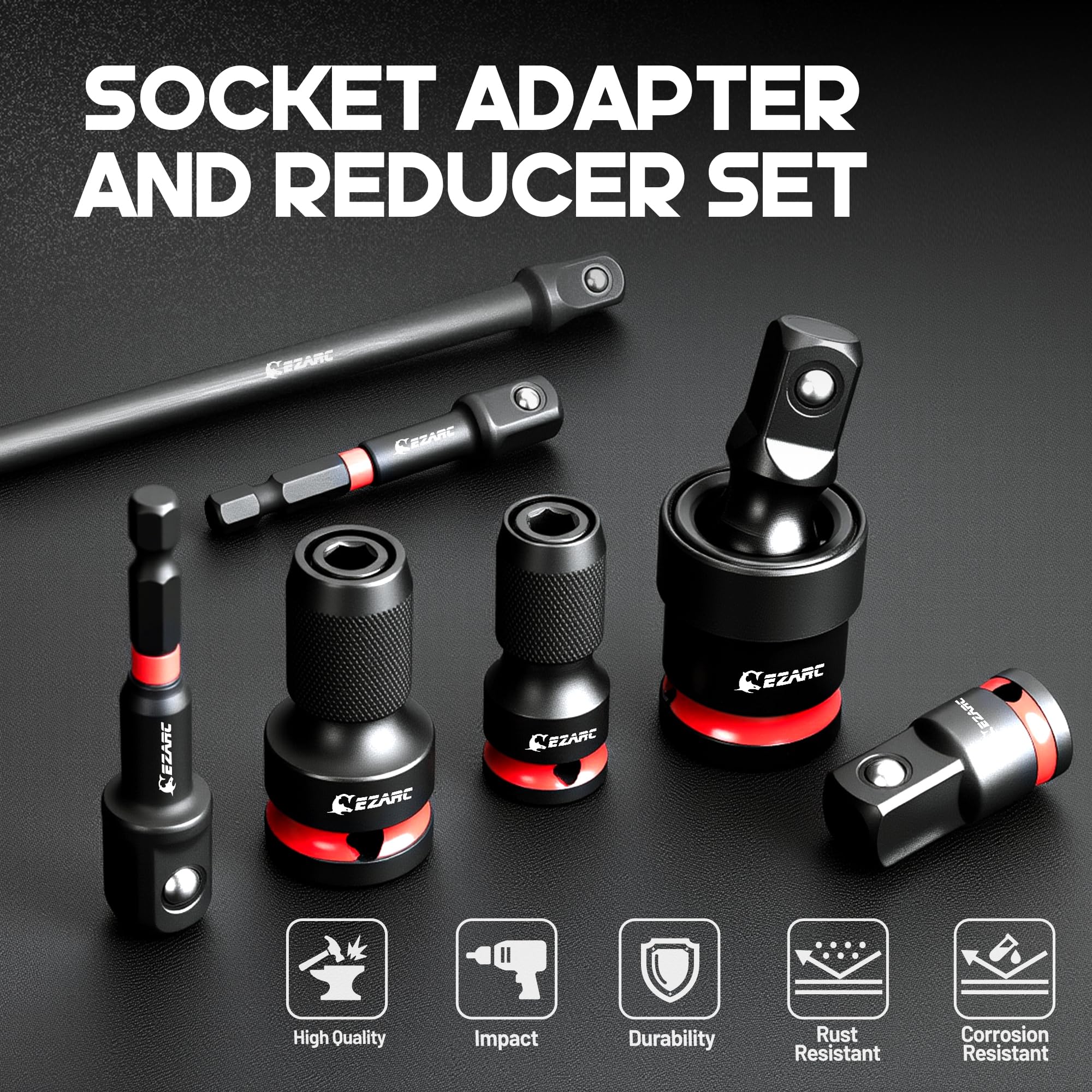 EZARC universal swivel joints provide angled access for hard-to-reach fasteners.