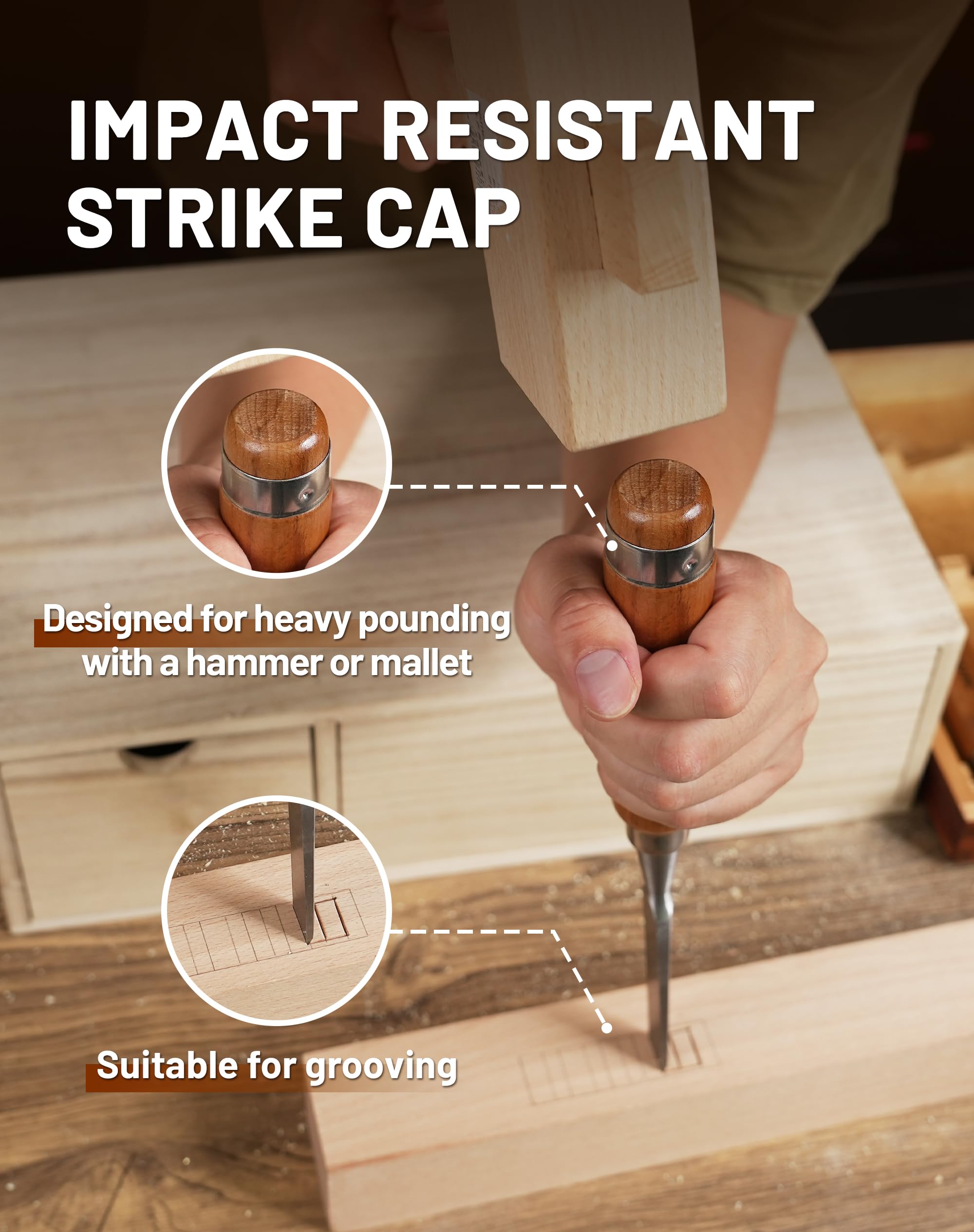 EZARC varied sizes cover chiseling tasks from fine paring to joinery