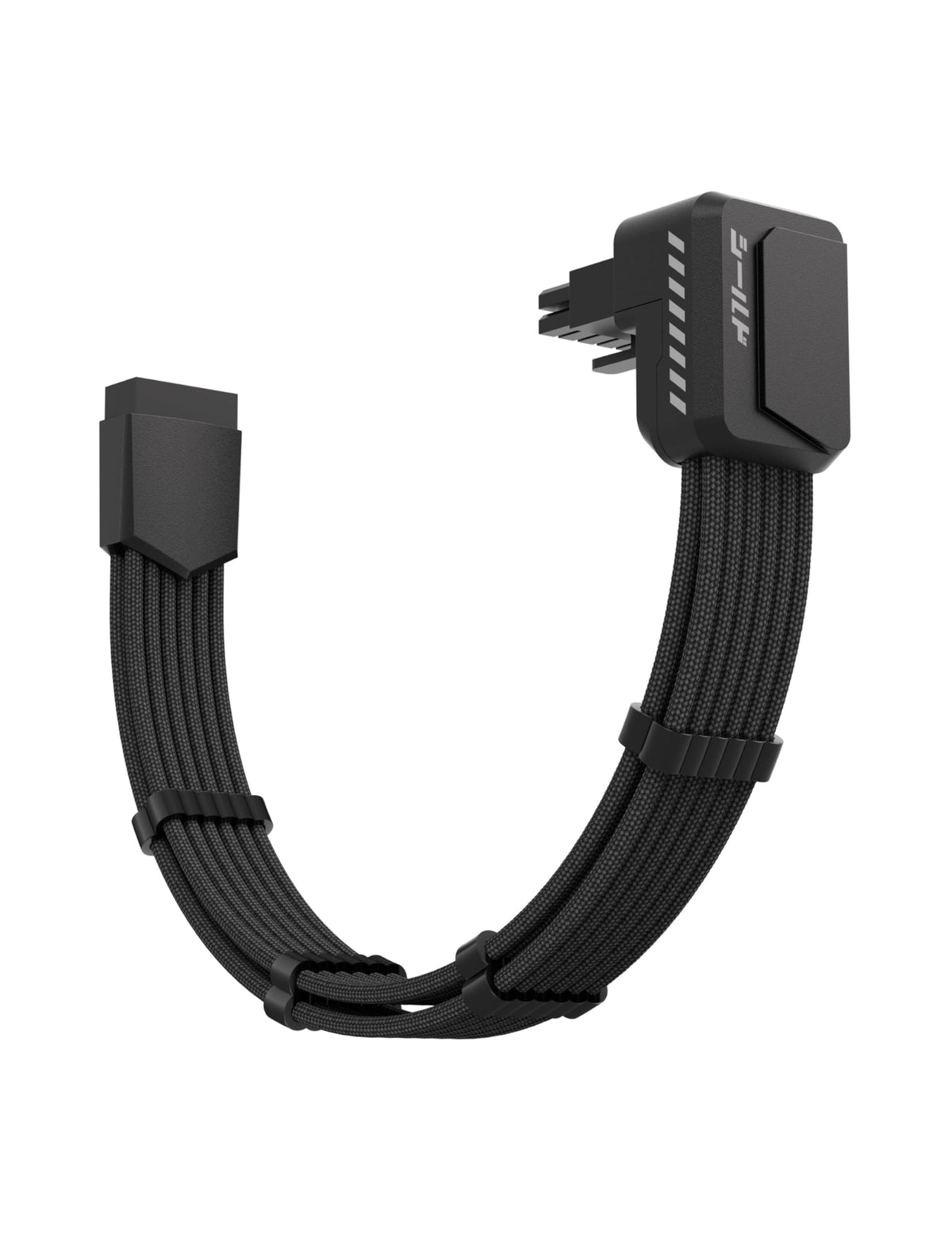 EZDIY-FAB Shield PCIe 5.1 90-degree cable front view improves clean build aesthetics and airflow