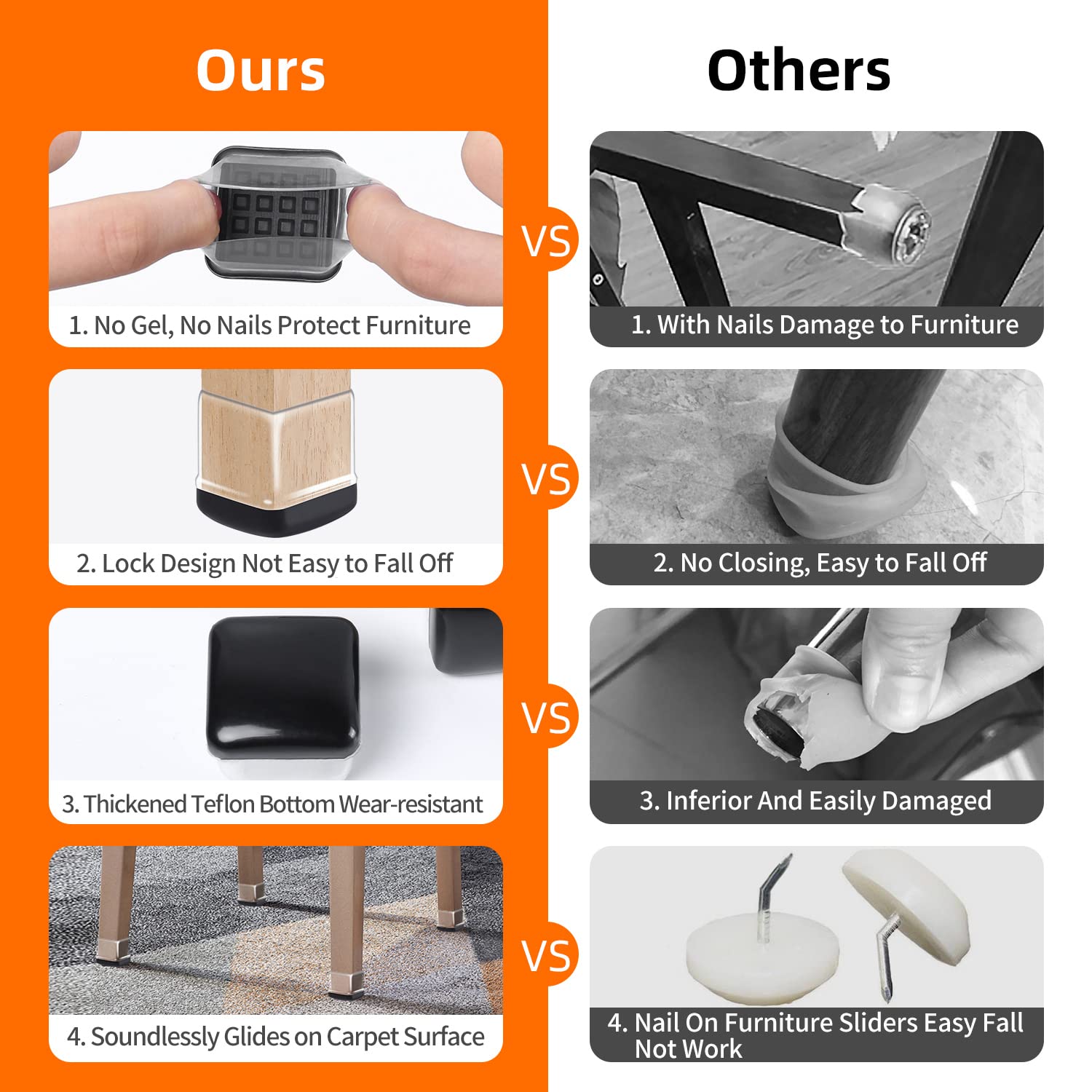 Ezprotekt 0.2 inch thick bottom shields carpets from scuffs.