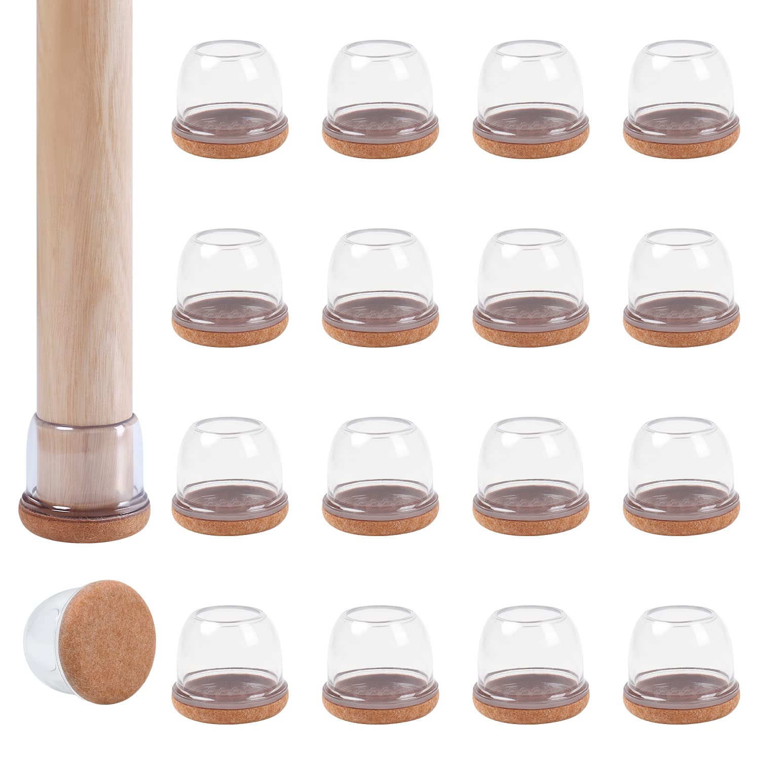 Ezprotekt clear chair leg protectors close-up preventing floor scratches