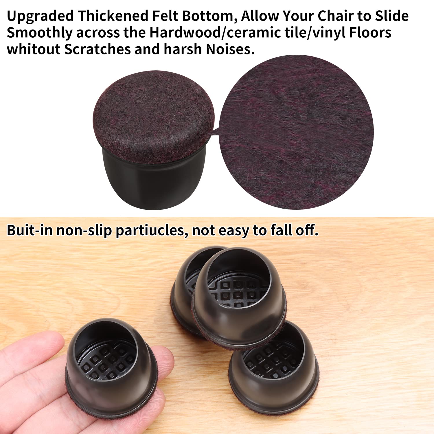 Ezprotekt 360-degree felt bottom protects floors from scratches