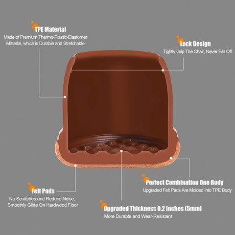 Ezprotekt square leg cup with 360° thickened bottom felt enhances wear-resistance.