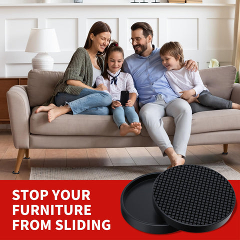 Ezprotekt anti-slip coasters on hardwood protect floors from scratches.