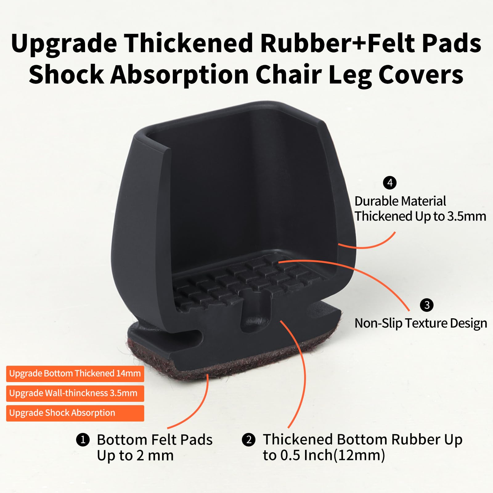 Ezprotekt bar stool protectors close-up showing felt pad for quiet use.