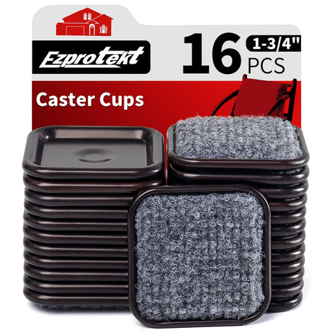 Ezprotekt square caster cup brown safeguards hardwood floors.
