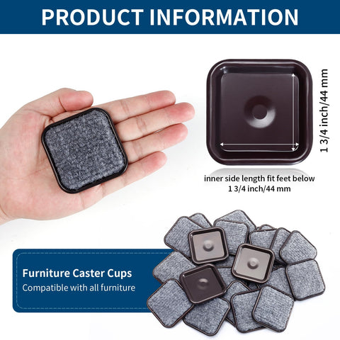 Ezprotekt square caster cup gray safeguards tiles and carpet.