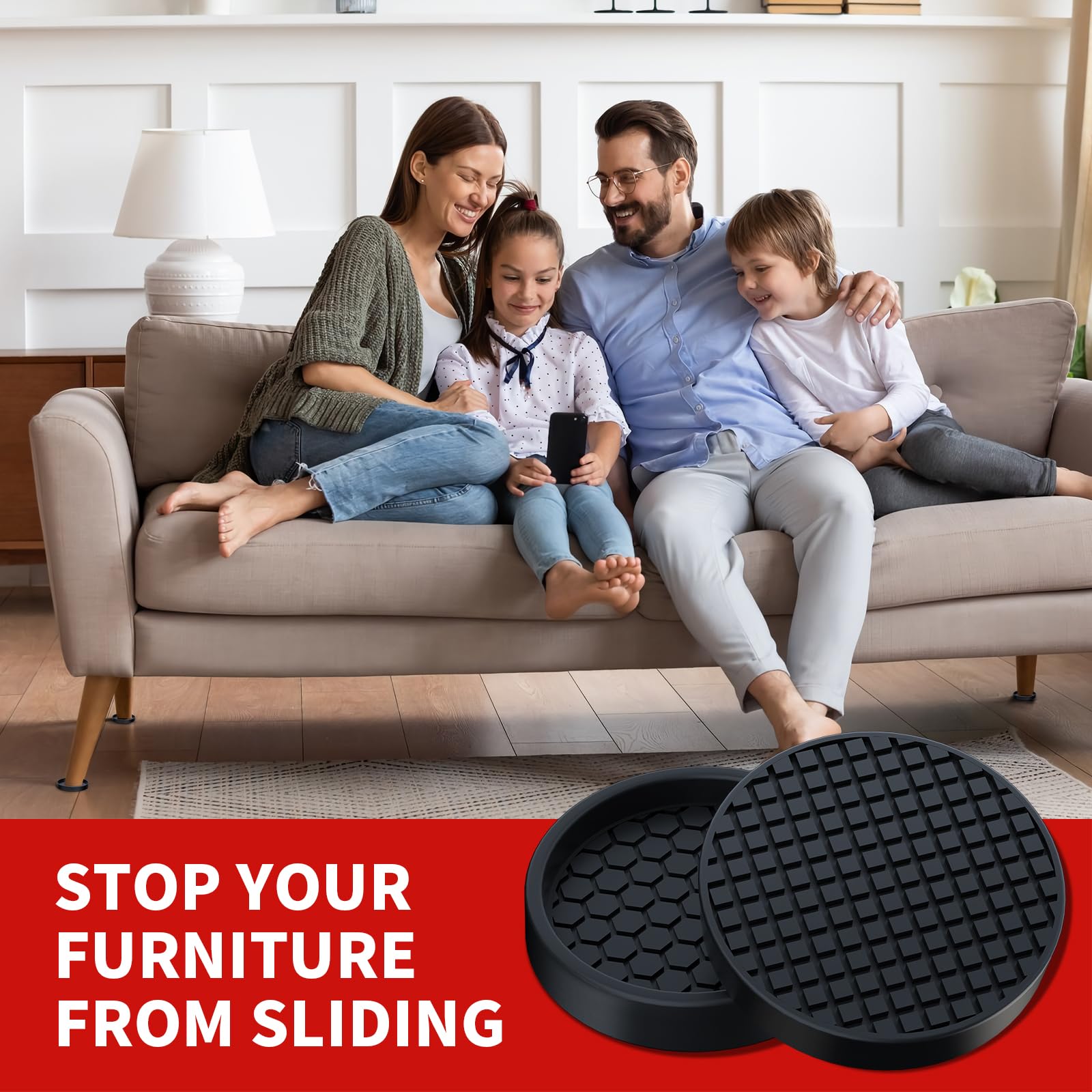 Ezprotekt caster cups anti-slip provide grip for smooth floor surfaces.