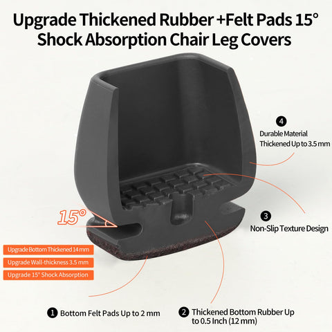 Ezprotekt stool leg caps with thick felt reduce chair noise during movement