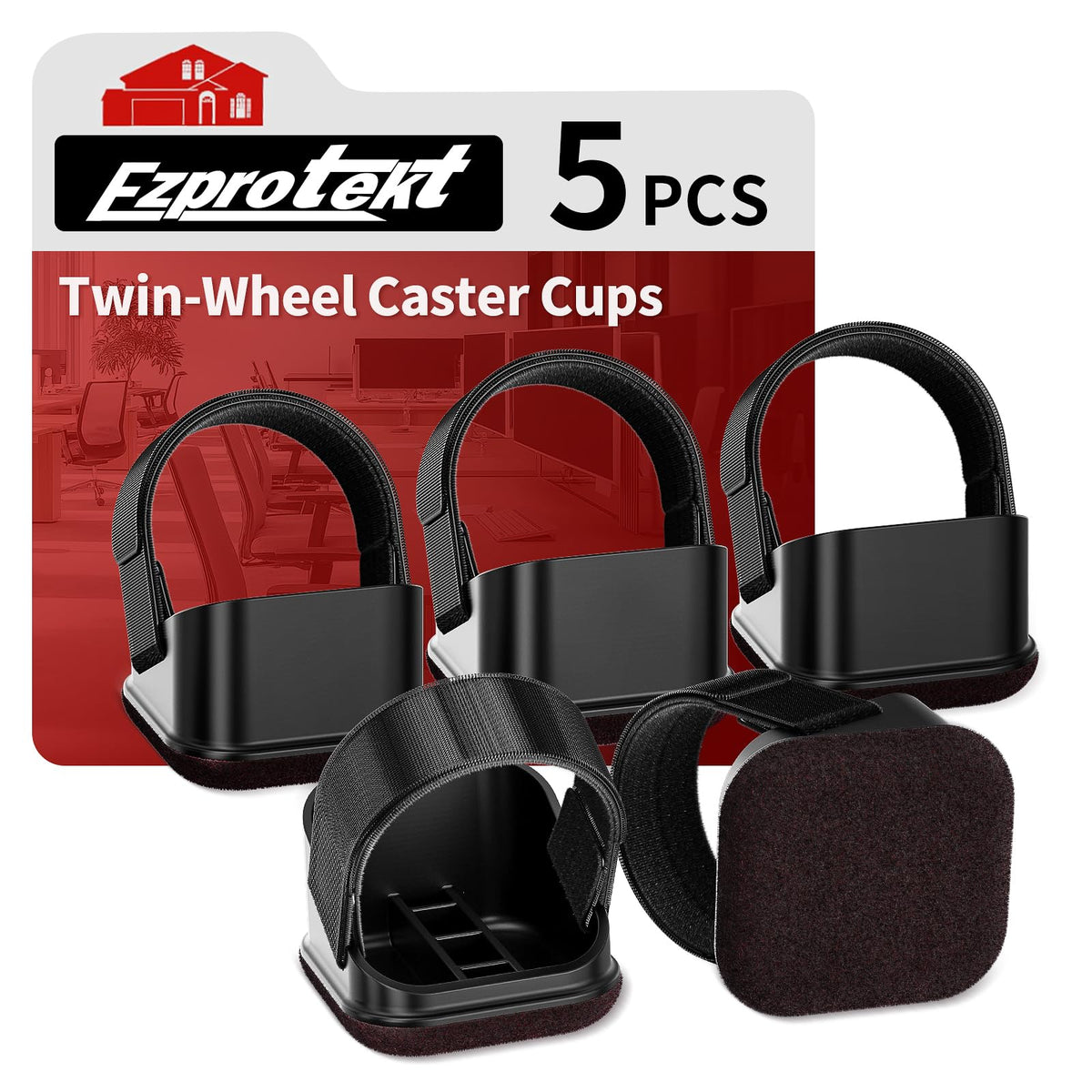 Ezprotekt chair wheel stoppers side view reduce floor scratches
