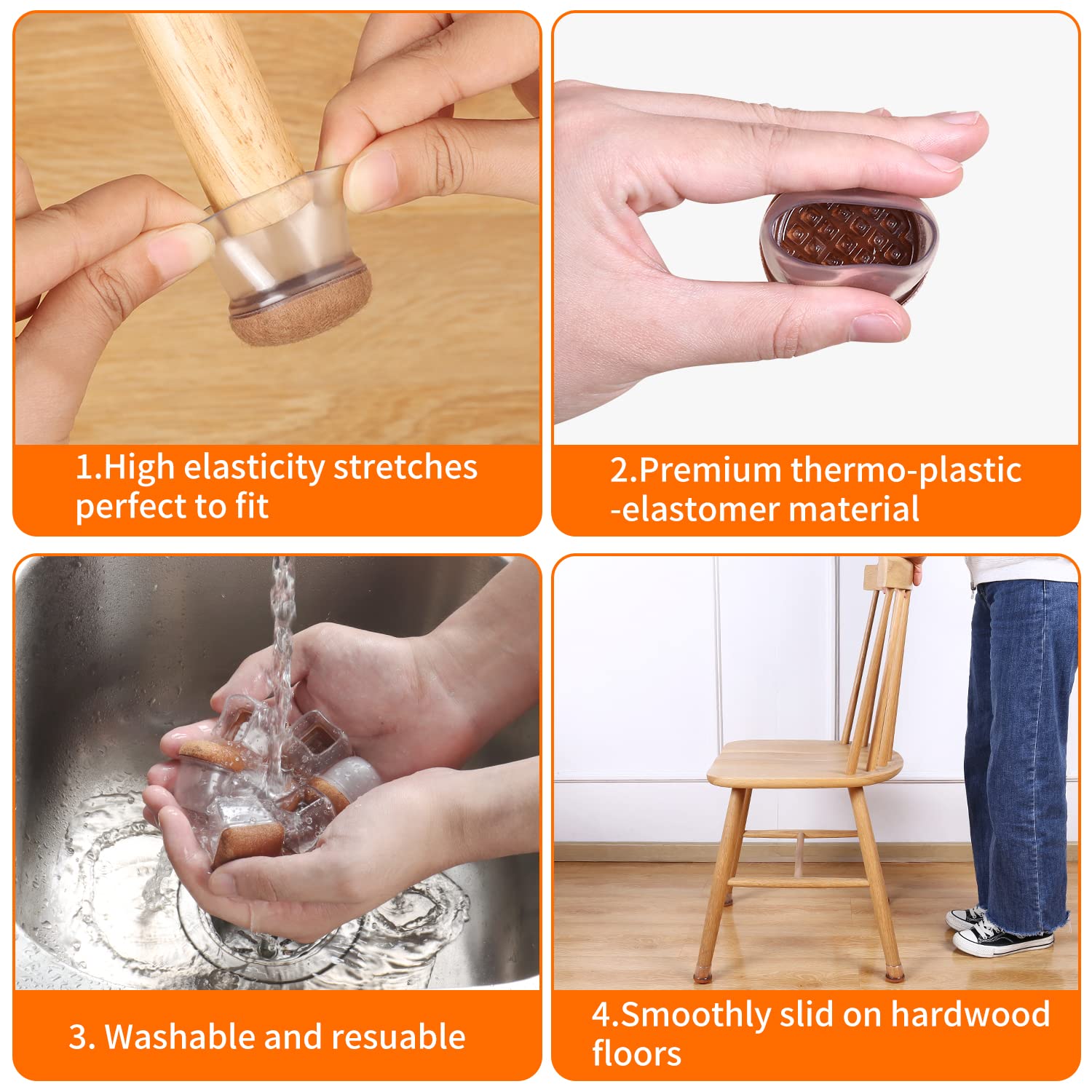 Ezprotekt easy-install caps require no tools for quick chair protection