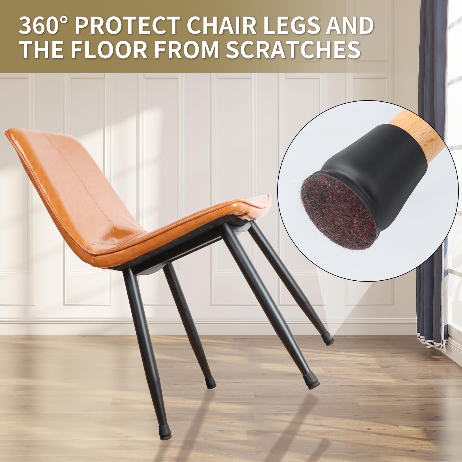 Ezprotekt easy stretch installation on a chair leg for quick use.