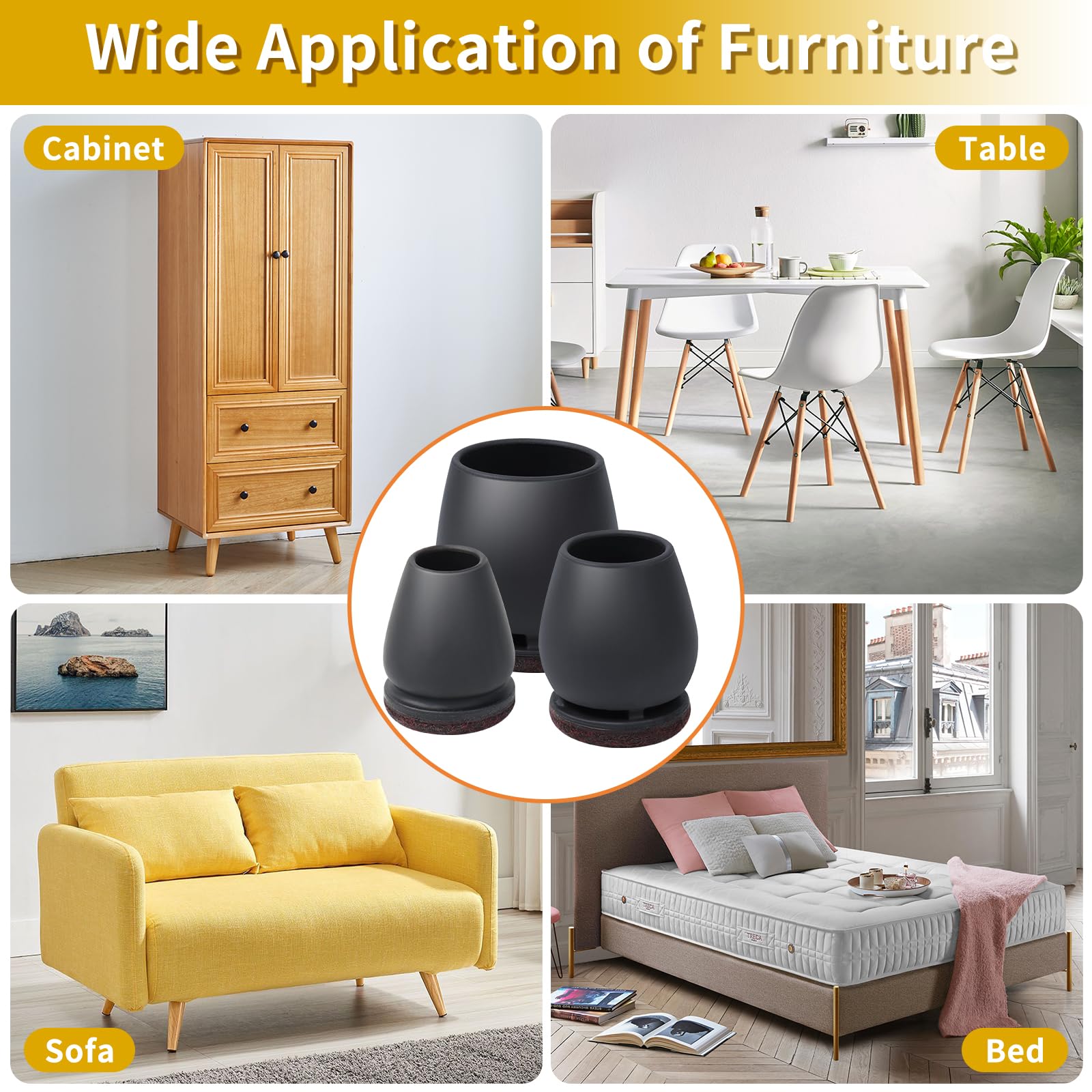 Ezprotekt felt-bottom cushions provide smoother sliding and less floor friction