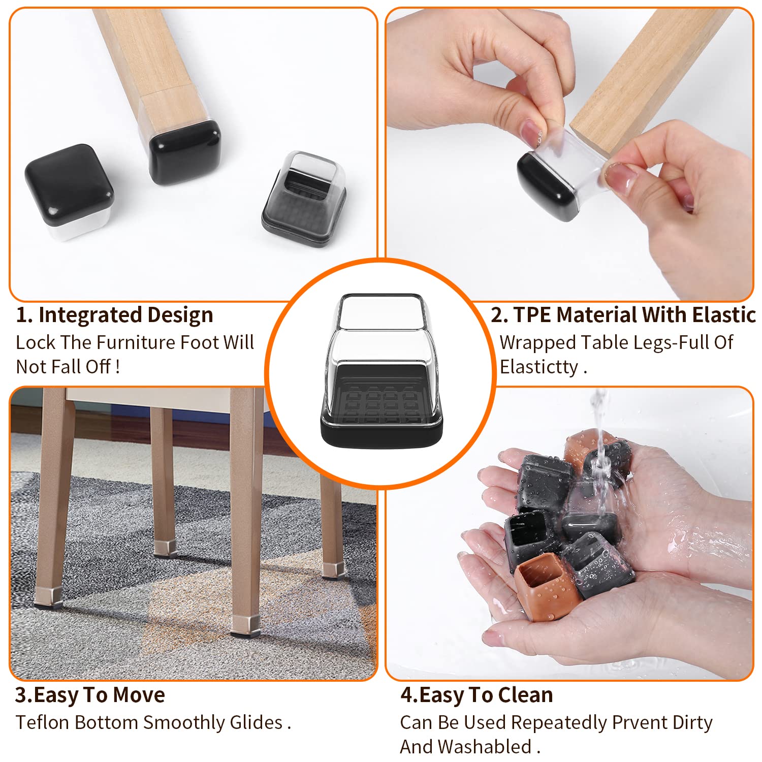 Ezprotekt compatible with dining chairs, tables, stools on carpet.