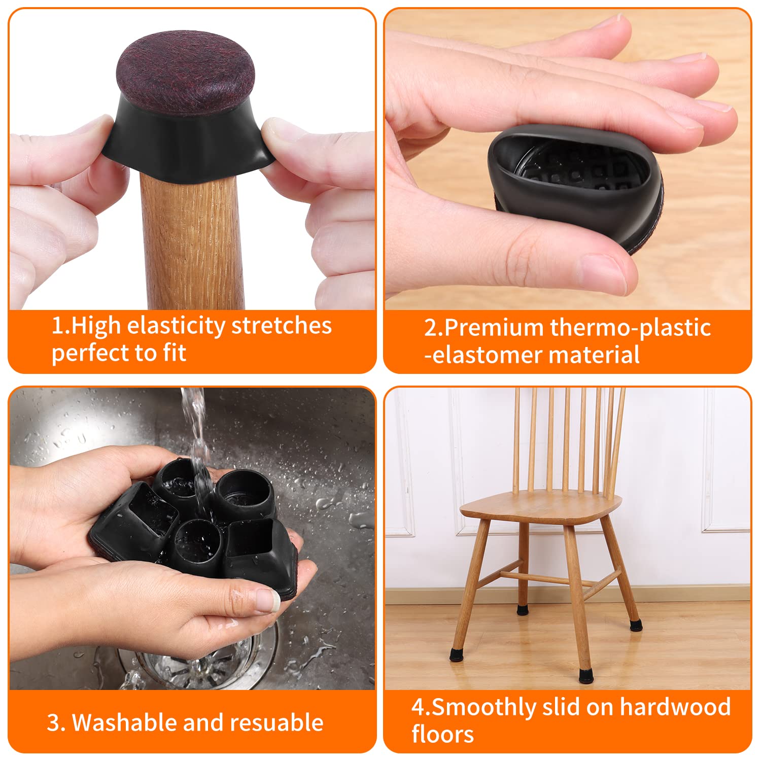 Ezprotekt fits square and round legs across different furniture
