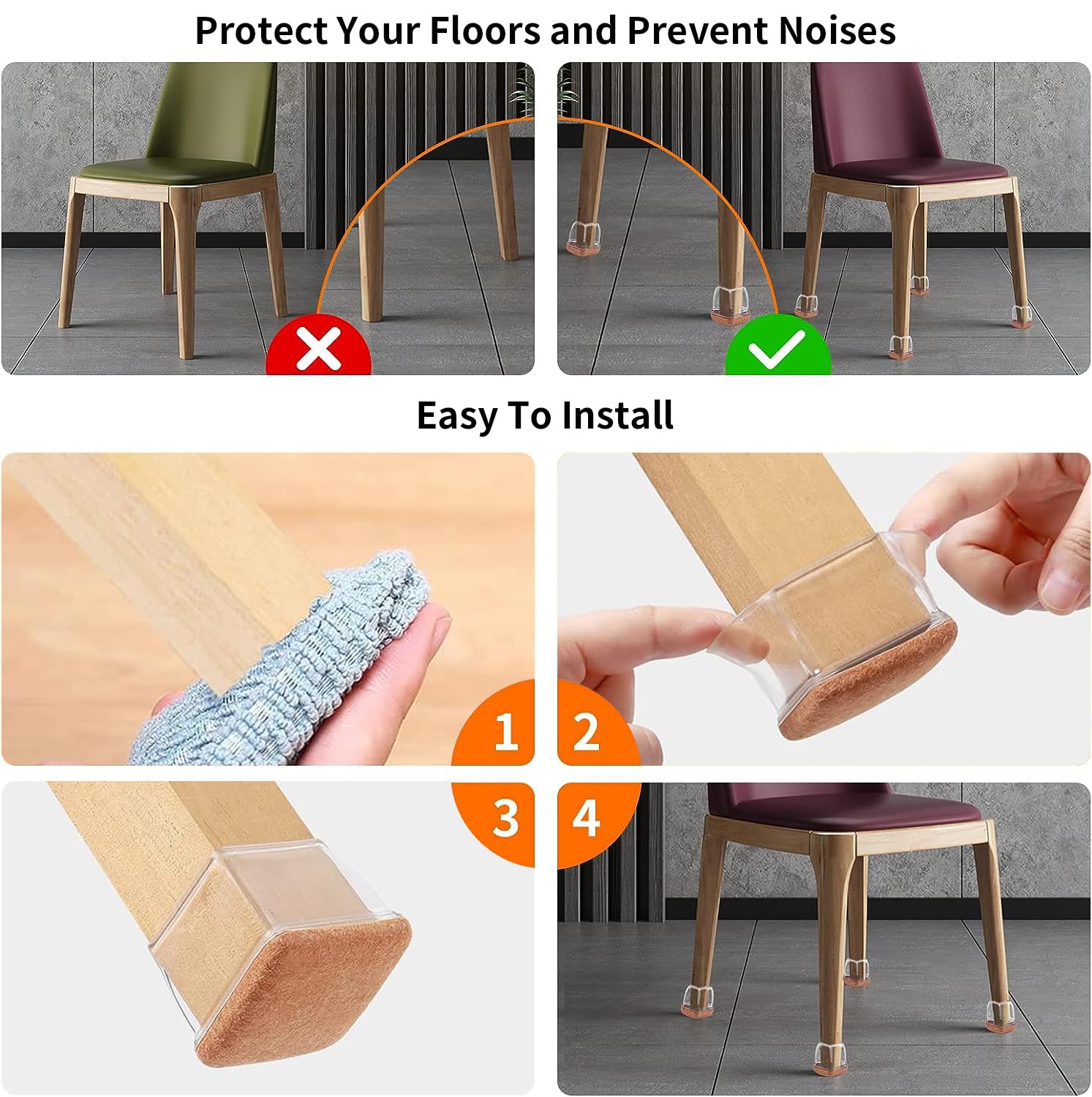 Ezprotekt washable pads keep furniture feet clean.