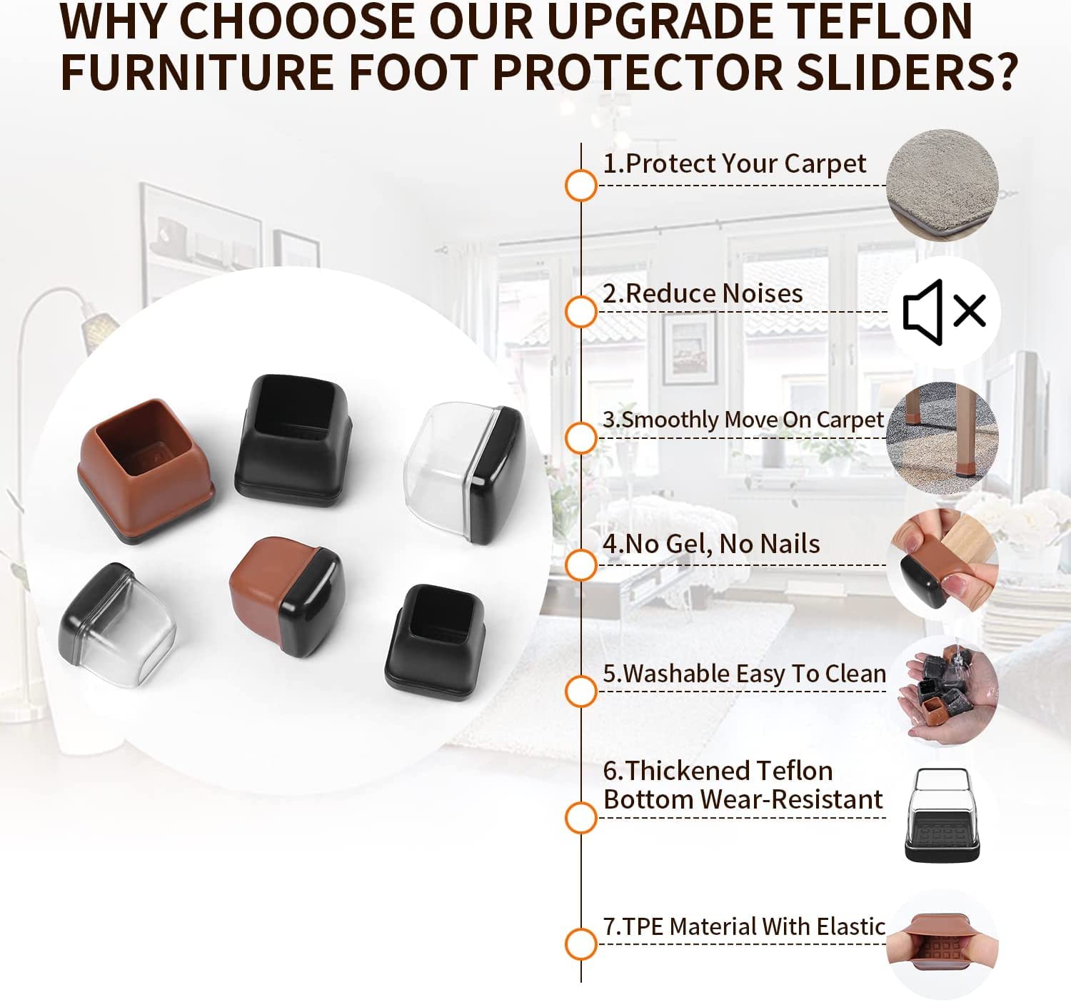 Ezprotekt garden and patio chairs glide smoothly on carpet.