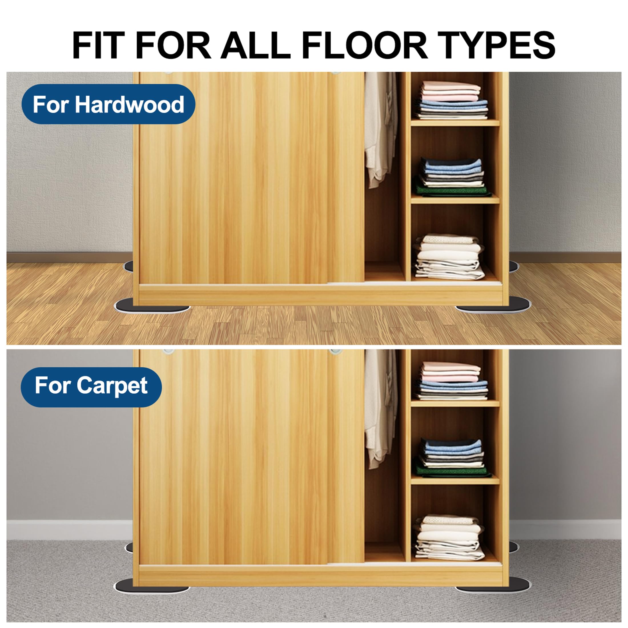 Ezprotekt large sliders placed under sofa leg for simple lift and slide
