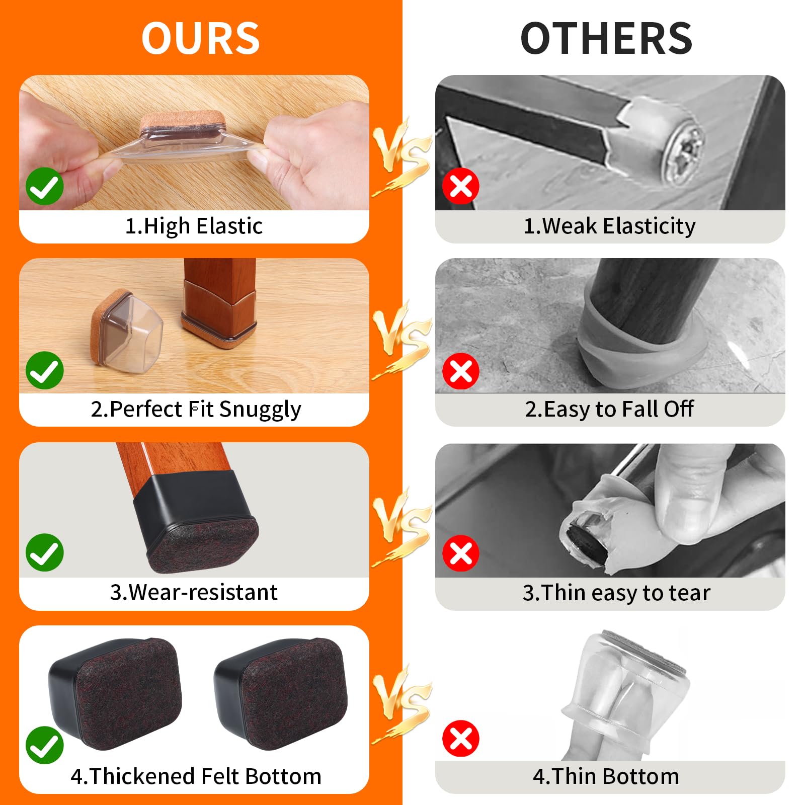 Ezprotekt noise reduction helps keep rooms quiet on hard floors.