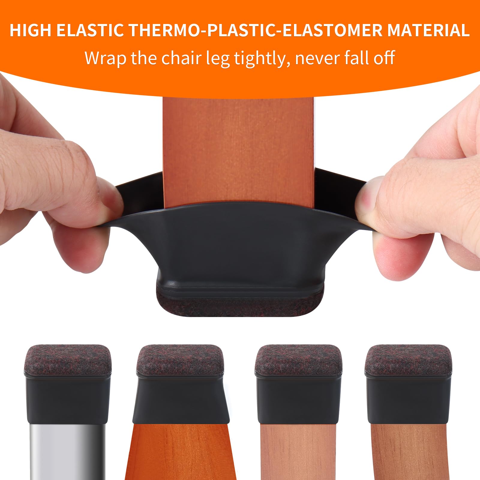 Ezprotekt rectangle chair leg cover easy install for snug fit