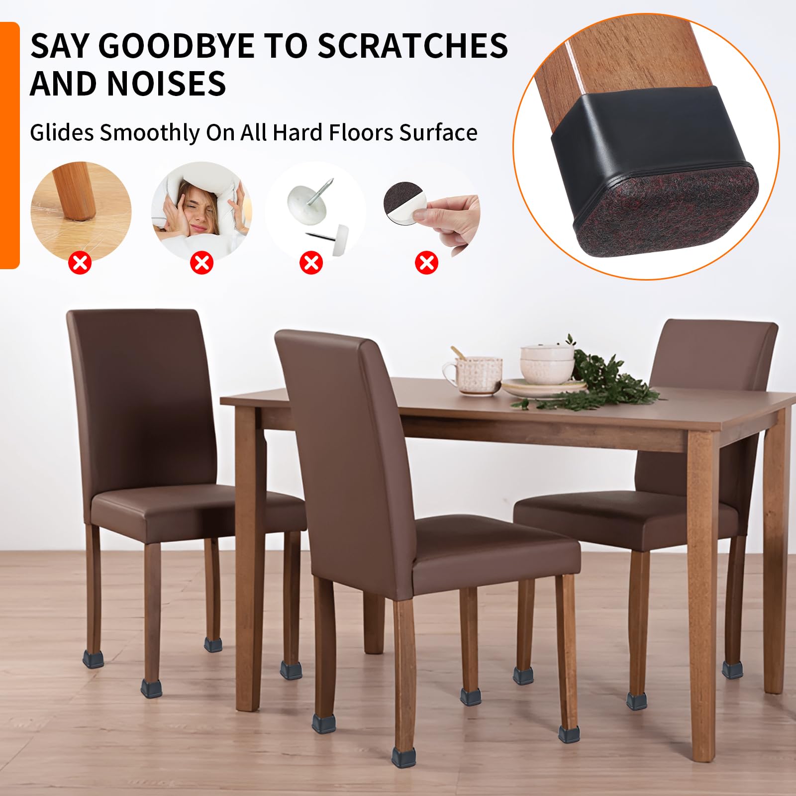 Ezprotekt rectangle dining chair legs protector for various furniture