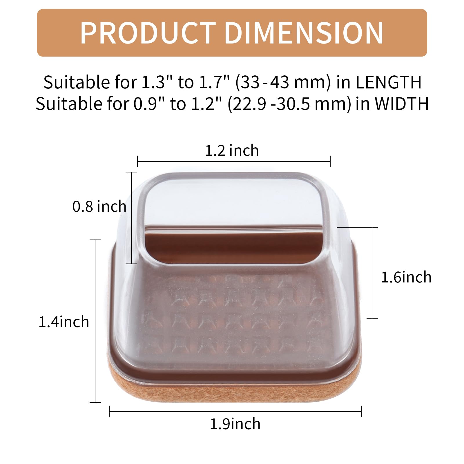 Ezprotekt rectangle felt bottom-thickened pad provides durable floor protection.