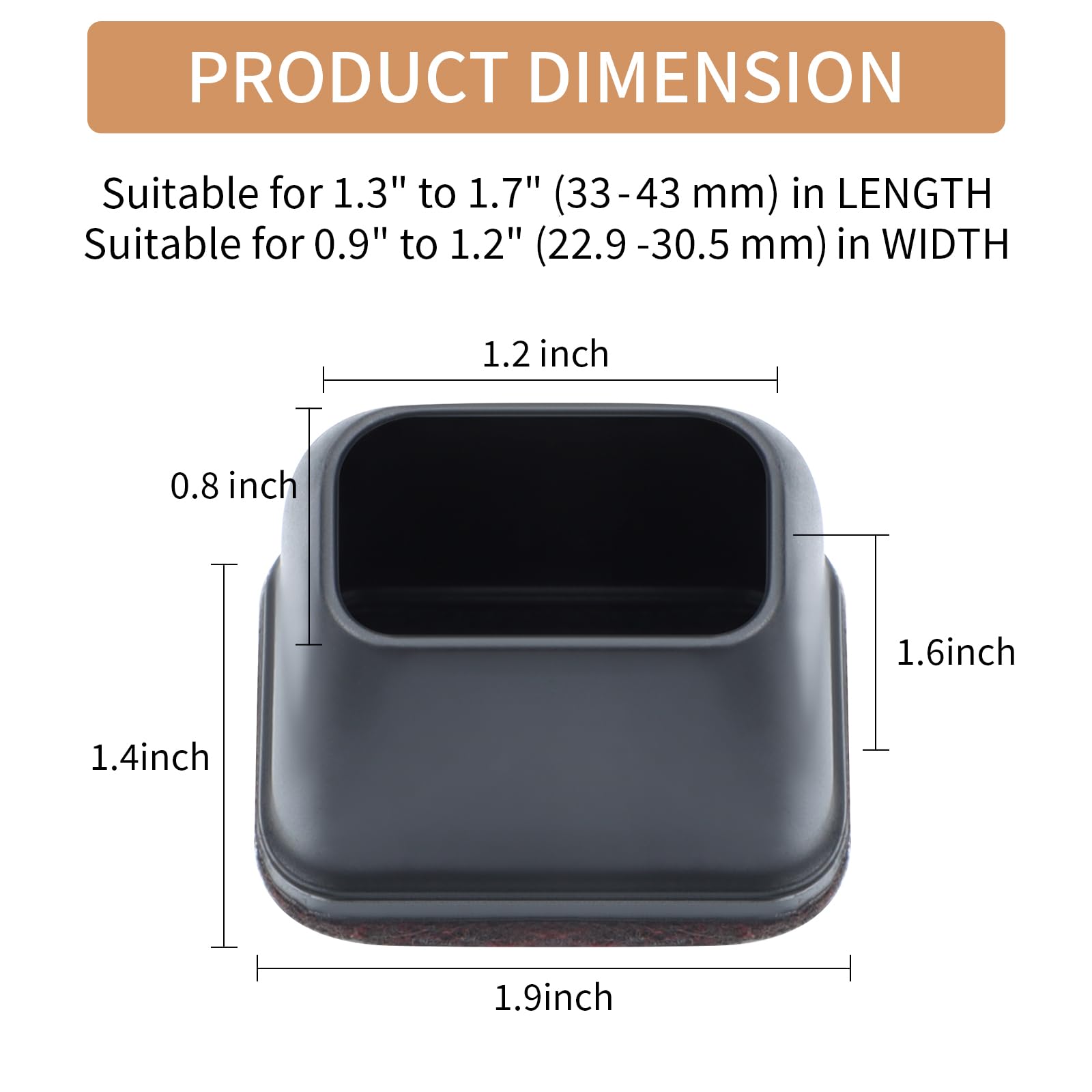 Ezprotekt rectangle felt pad bottom thickened 5 mm enables smooth glide on floors