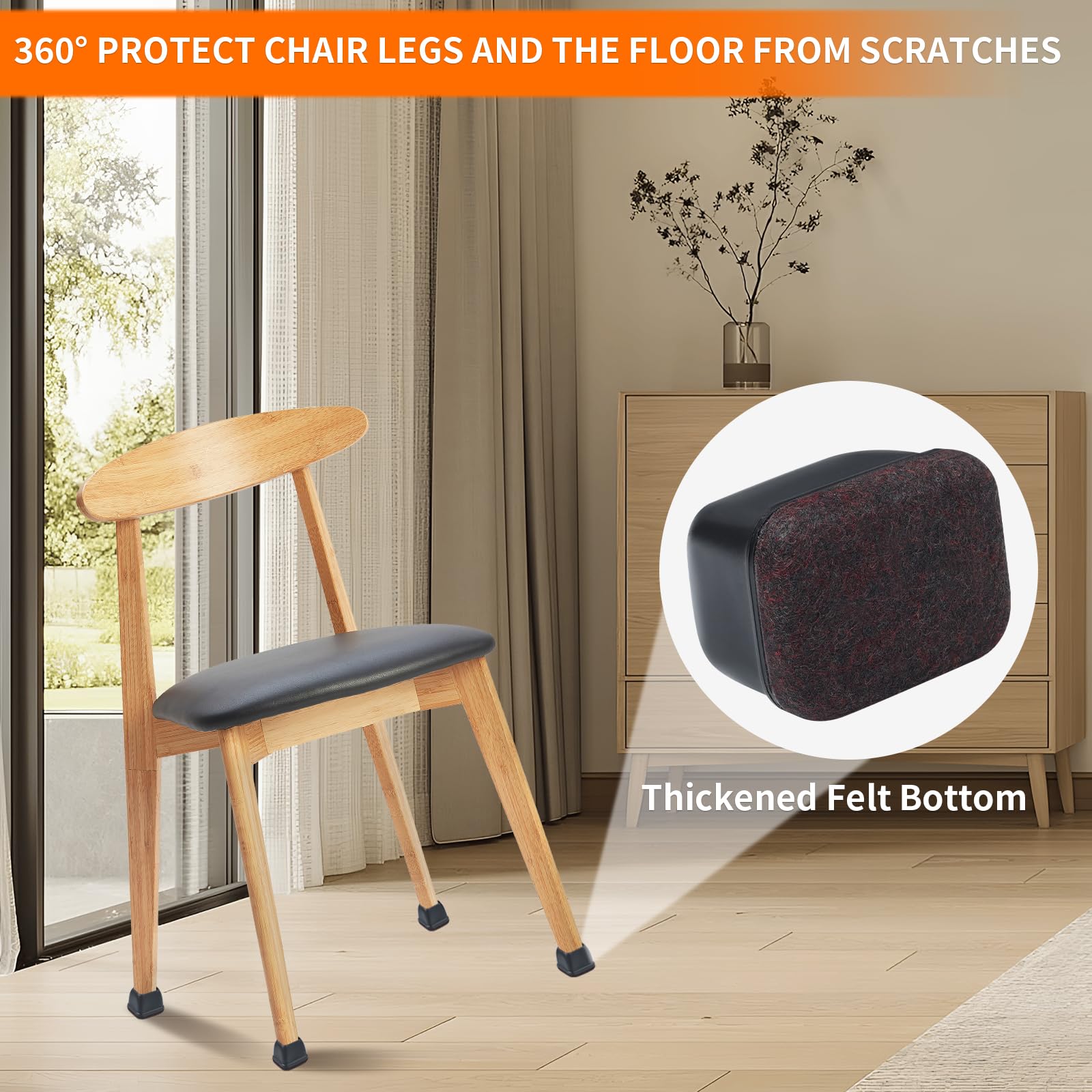 Ezprotekt rectangle floor protector reduces scratches and noise on hard floors