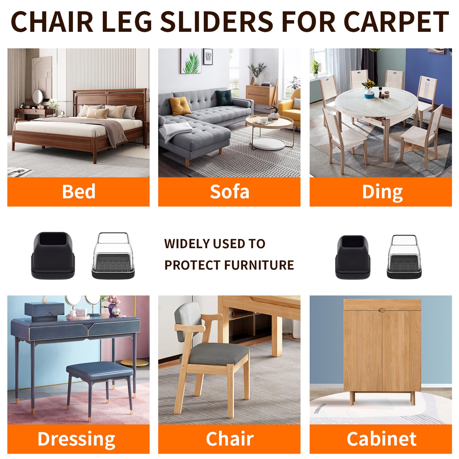 Ezprotekt reusable glides are durable and carpet-friendly.