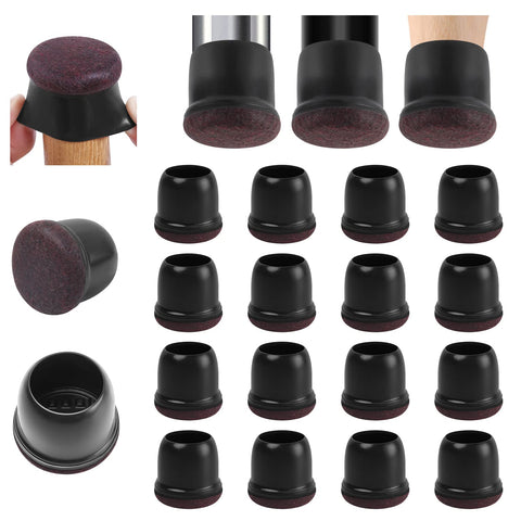Ezprotekt round silicone chair leg protectors installed on legs guard hardwood floors