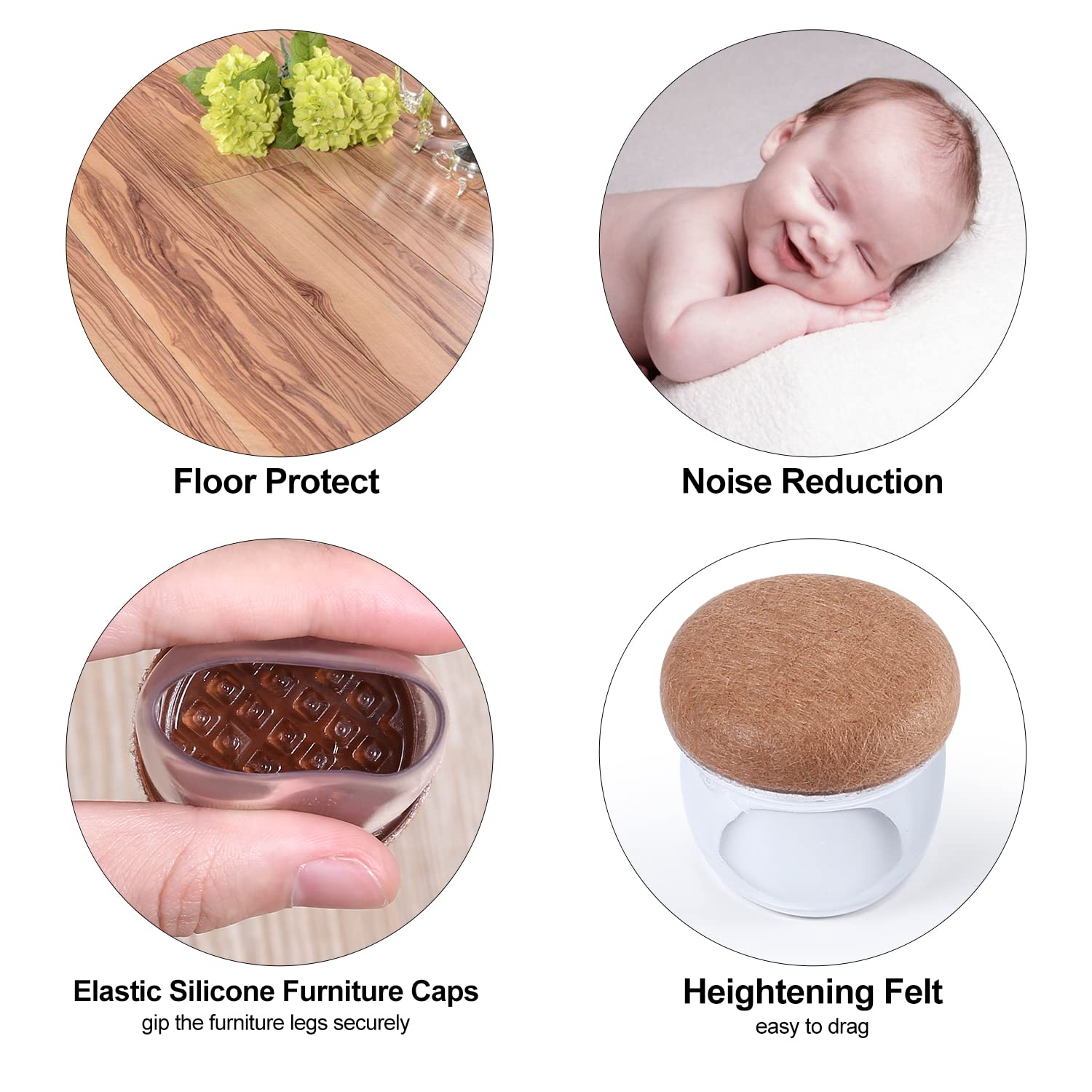 Ezprotekt compatible with round and square legs for bar stools and dining chairs