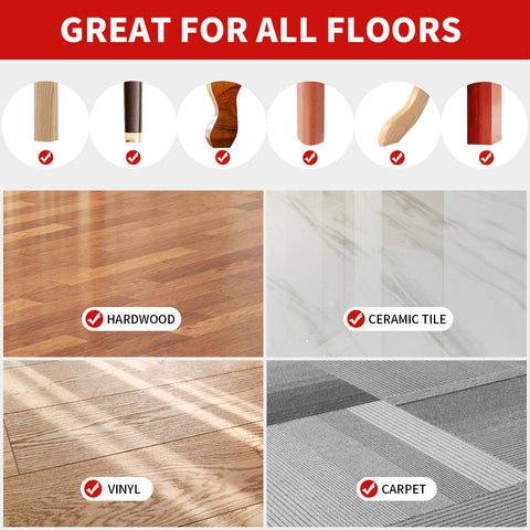 Ezprotekt rubber anti-slip material cushions furniture feet against movement.