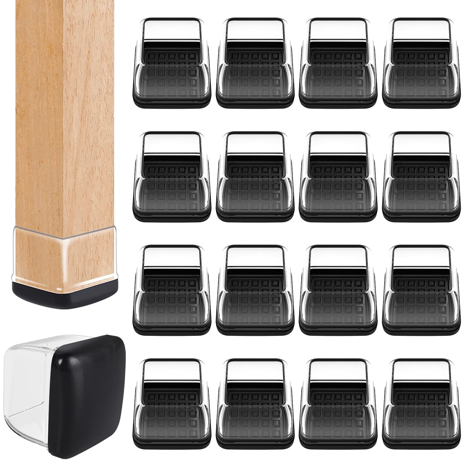 Ezprotekt square glides on carpet reduce friction for easy movement.