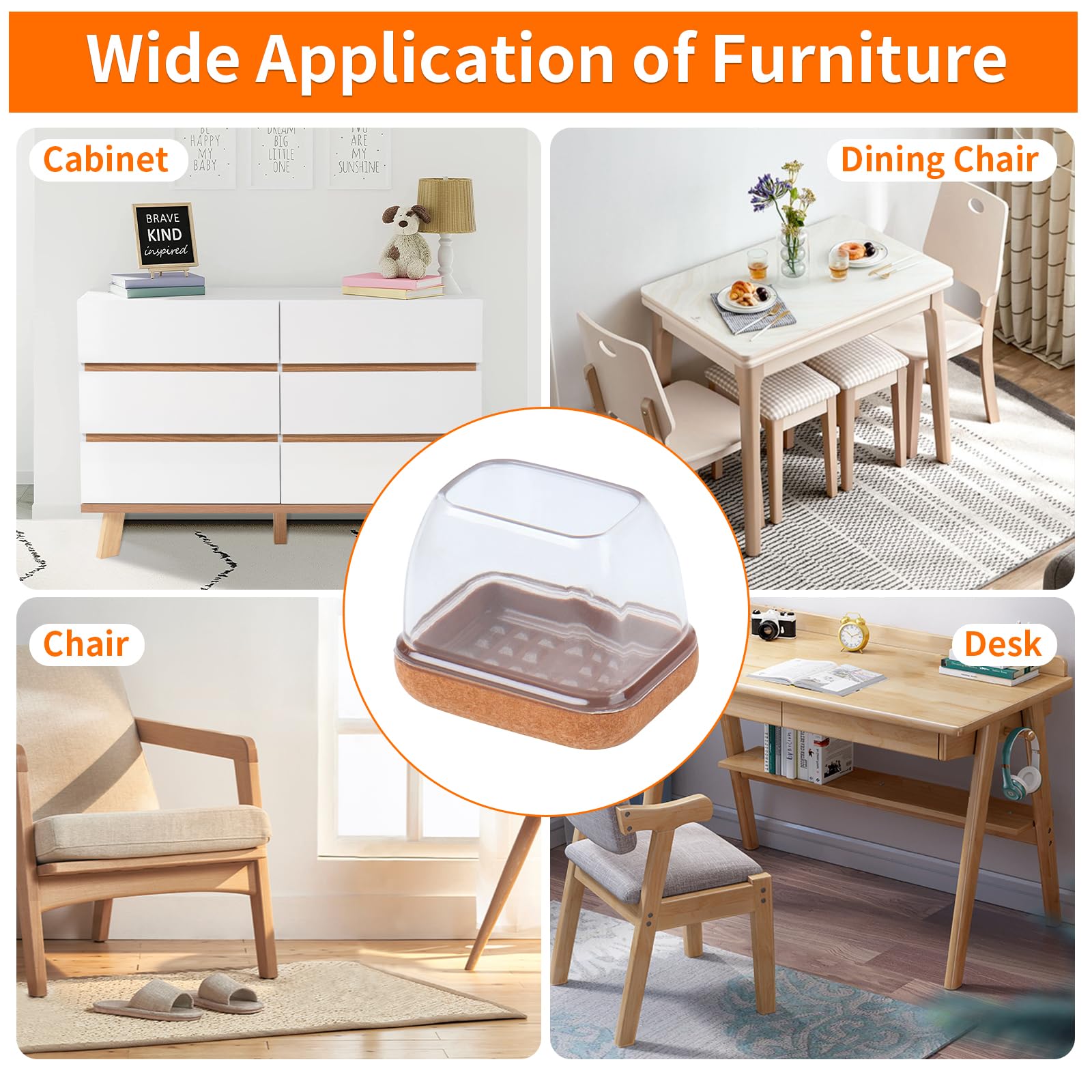 Ezprotekt versatile furniture leg covers suitable for many furniture legs.