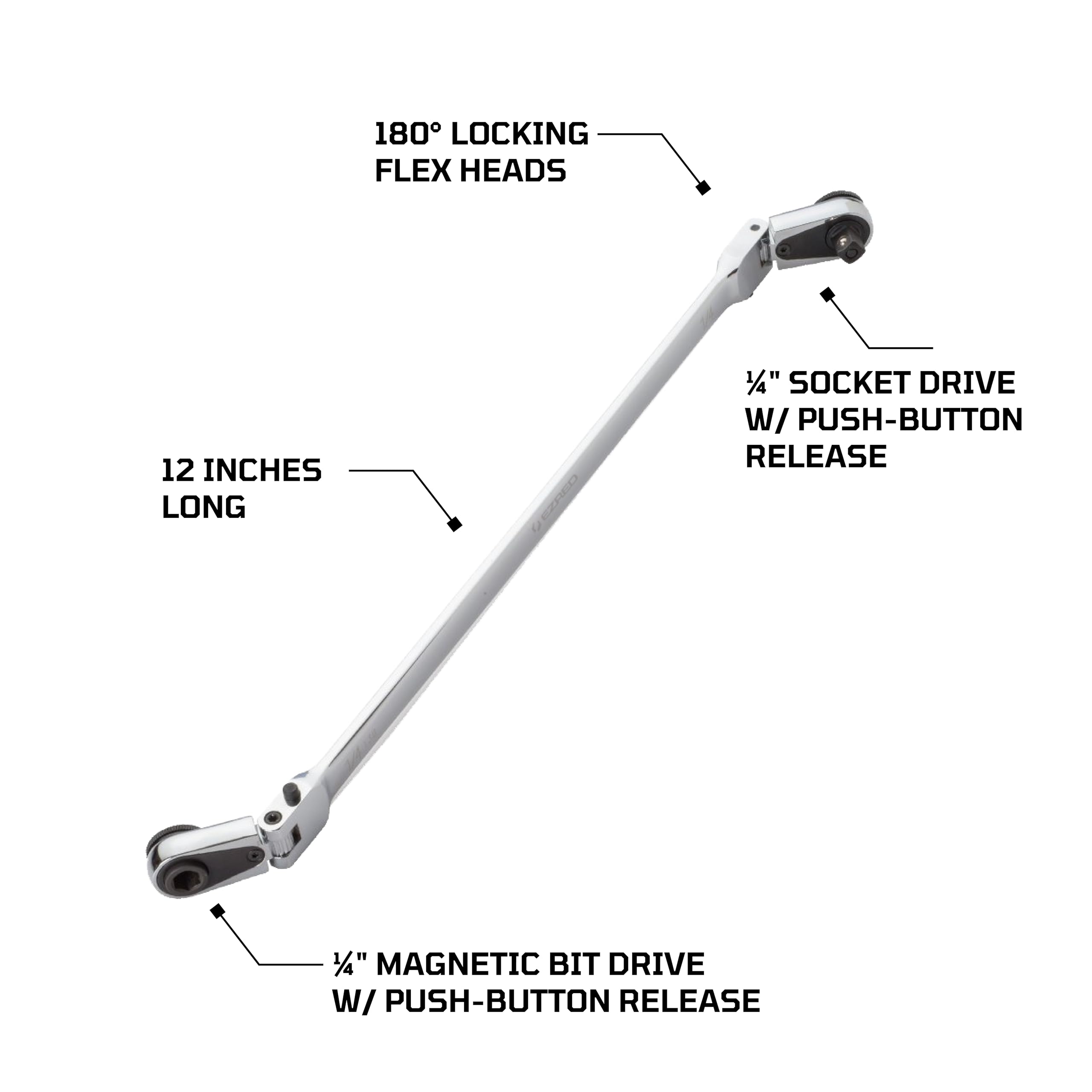 EZRED 4S12L compact ratchet ideal for bodywork, under dash, and motorcycles.