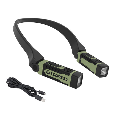 EZRED ANYWEAR neck light rests on the neck with compact design for hands-free tasks.